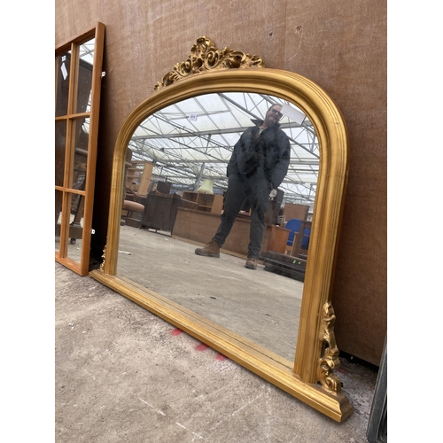 3019 - A 19TH CENTURY STYLE OVERMANTEL MIRROR, 48