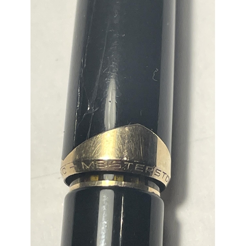 504B - A MONT BLANC MEISTERSTUCK No 12 WITH 14 CARAT GOLD NIB (LID A/F)