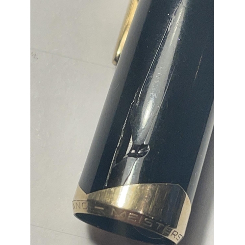 504B - A MONT BLANC MEISTERSTUCK No 12 WITH 14 CARAT GOLD NIB (LID A/F)