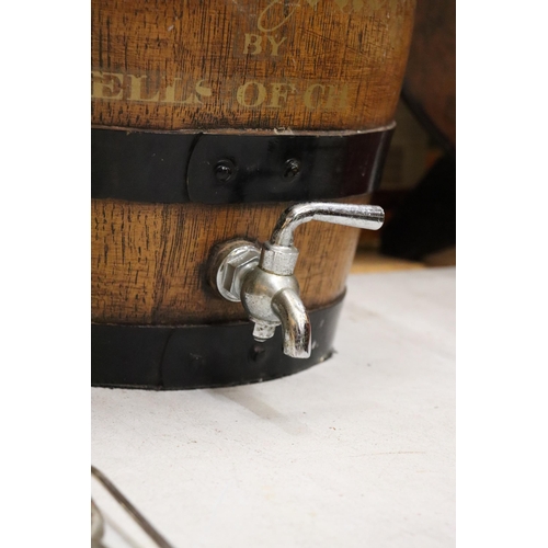 47 - A VINTAGE OAK SHERRY CASK WITH TAP