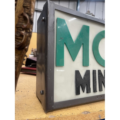 80 - AN ILLUMINATED MORRIS MINI-MINOR SIGN