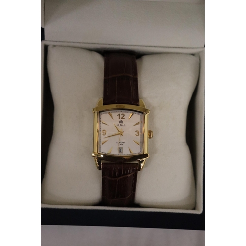 116 - A 'ROYAL LONDON' BOXED WRISTWATCH, WORKING AT TIME OF CATALOGUE, NO WARRANTY GIVEN