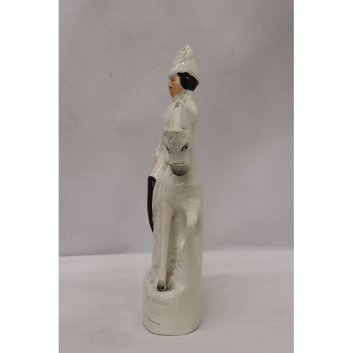 132 - A LARGE VINTAGE STAFFORDSHITE FLATBACK FIGURE, 'G STEWART', HEIGHT 39CM