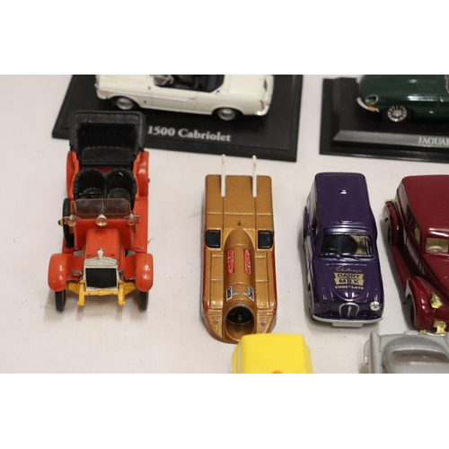 377 - TWELVE DIE-CAST MODEL CARS, MOSTLY 1/43 SCALE