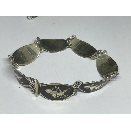 653 - TWO SIAM SILVER 925 BRACELETS GROSS WEIGHT 4.9 GRAMS