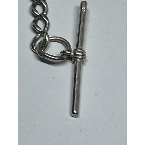 658 - A MARKED SILVER POCKET WATCH CHAIN