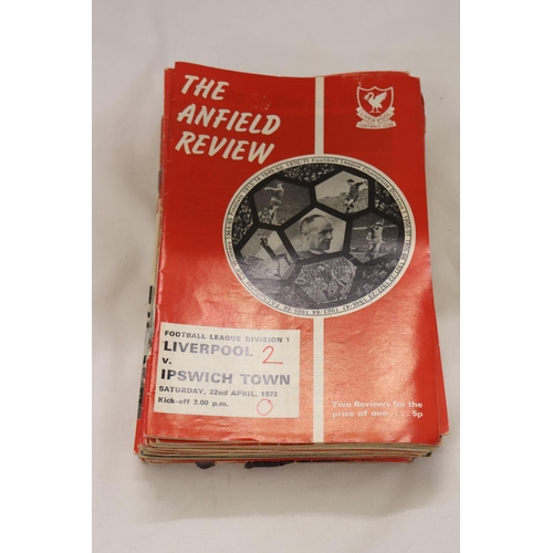 819 - TWENTY SEVEN LIVERPOOL HOME PROGRAMMES 1969 - 1972