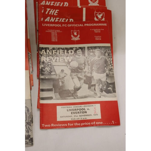 819 - TWENTY SEVEN LIVERPOOL HOME PROGRAMMES 1969 - 1972