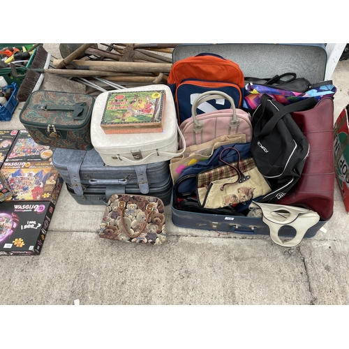 1988 - A LARGE ASSORTMENT OF BAGS AND SUITCASES ETC