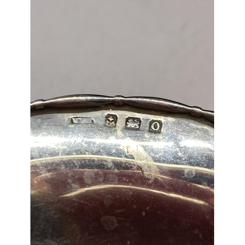 92 - A HALLMARKED BIRMINGHAM SILVER FOOTED DISH  GROSS WEIGHT 39.8 GRAMS