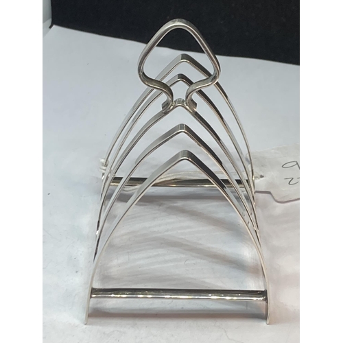 96 - A HALLMARKED BIRMINGHAM SILVER TOAST RACK GROSS WEIGHT 62.3 GRAMS