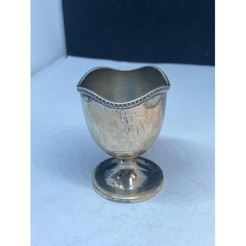 98 - A HALLMARKED BIRMINGHAM SILVER EGG CUP GROSS WEIGHT 38.4 GRAMS