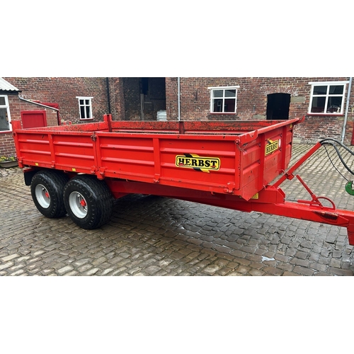 13 - HERBST TWIN AXLE HYDRAULIC TIPPING TRAILER SERIAL NUMBER DS1340191716 + VAT