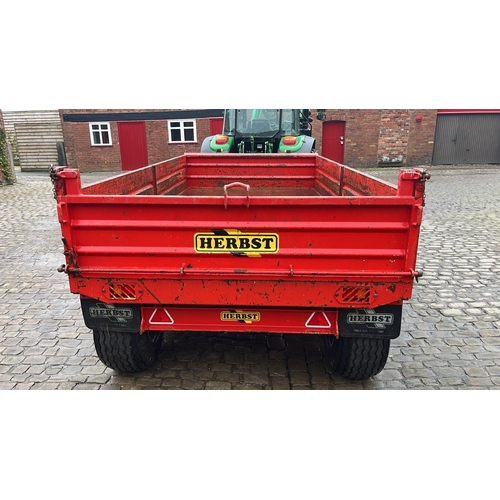 13 - HERBST TWIN AXLE HYDRAULIC TIPPING TRAILER SERIAL NUMBER DS1340191716 + VAT