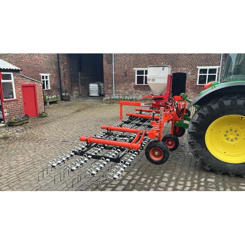 15 - BROWNS GRASSMASTER SPRING TINE GRASS HARROWS WITH STOCKS FAN JET PRO 130 AIR SEEDER SERIAL NUMBER 77... 