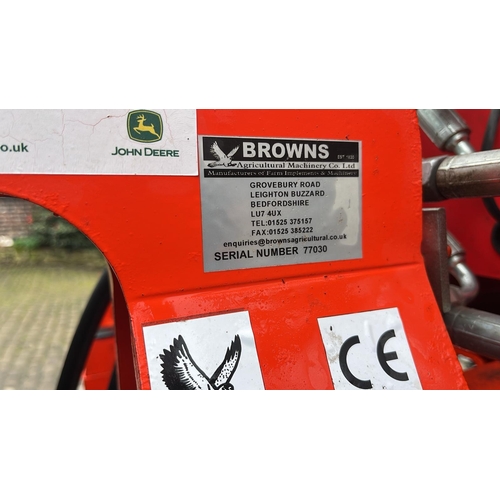 15 - BROWNS GRASSMASTER SPRING TINE GRASS HARROWS WITH STOCKS FAN JET PRO 130 AIR SEEDER SERIAL NUMBER 77... 