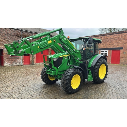 22 - 2019 JOHN DEERE 6115RC TRACTOR PE19HBL 115 HP WITH JOHN DEERE 623R FRONT LOADER  1279 HOURS AT CATAL...