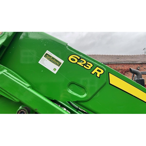 22 - 2019 JOHN DEERE 6115RC TRACTOR PE19HBL 115 HP WITH JOHN DEERE 623R FRONT LOADER  1279 HOURS AT CATAL... 