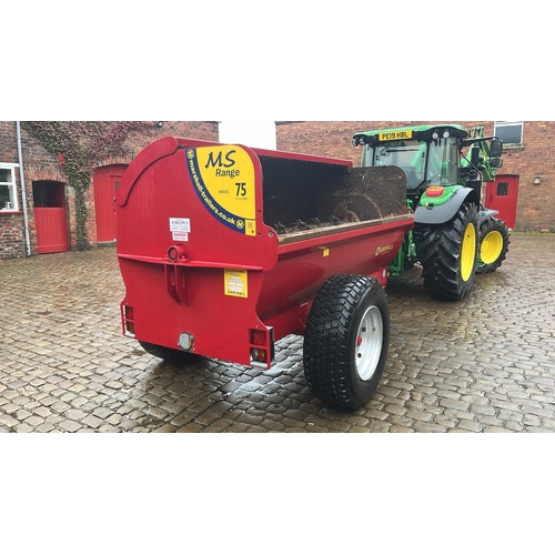 8 - 2016 MARSHALL MS 75 ROTARY MANURE SPREADER 7.5 CUBIC YARDS  CARRYING CAPACITY 5 TONNE SERIAL NUMBER ... 