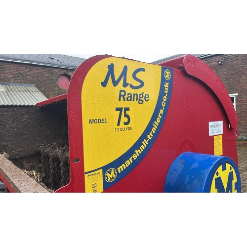 8 - 2016 MARSHALL MS 75 ROTARY MANURE SPREADER 7.5 CUBIC YARDS  CARRYING CAPACITY 5 TONNE SERIAL NUMBER ... 