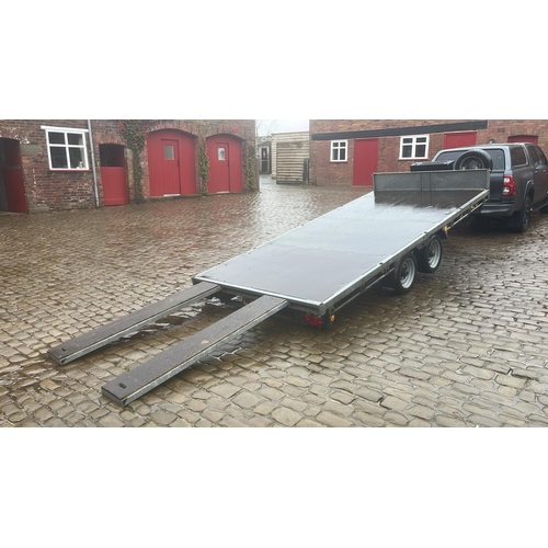 9 - 2021 BATESON 14' TWIN AXLE TILT BED TRAILER WITH RAMPS + VAT