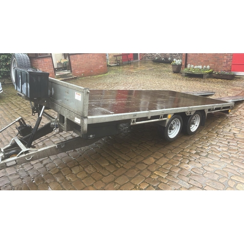 9 - 2021 BATESON 14' TWIN AXLE TILT BED TRAILER WITH RAMPS + VAT