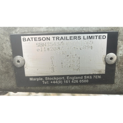 9 - 2021 BATESON 14' TWIN AXLE TILT BED TRAILER WITH RAMPS + VAT