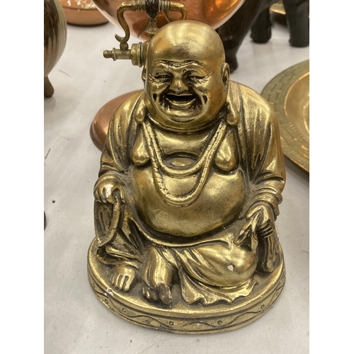 103 - A GILT MODEL OF A BUDDAH, HEIGHT 18CM