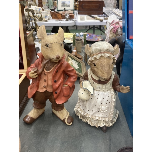 247 - A PAIR OF DORMICE BY ENID BLYTON MR AND MRS - 12 INCH HIGH