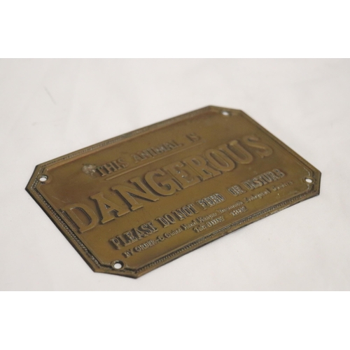 151 - A VINTAGE BRASS PLATE 