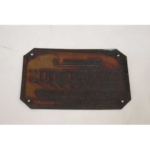 151 - A VINTAGE BRASS PLATE 