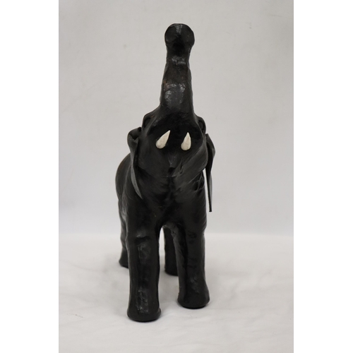 153 - A LARGE LEATHER ELEPHANT