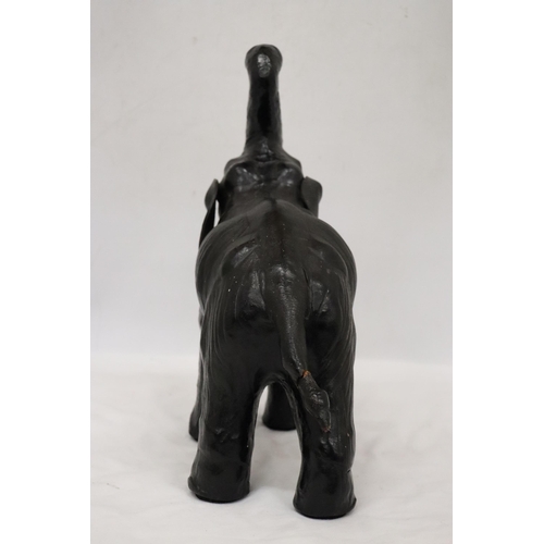 153 - A LARGE LEATHER ELEPHANT