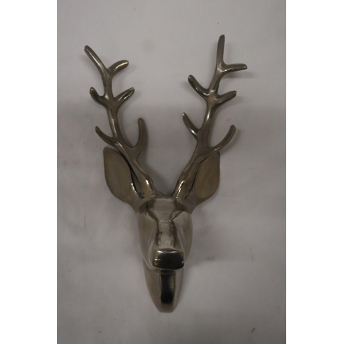 197 - A STAINLESS STEEL DEER WALL HANGING