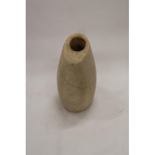 203 - A SMALL STONE CARVED RUSSIAN ARTEFACT, HEIGHT 12CM