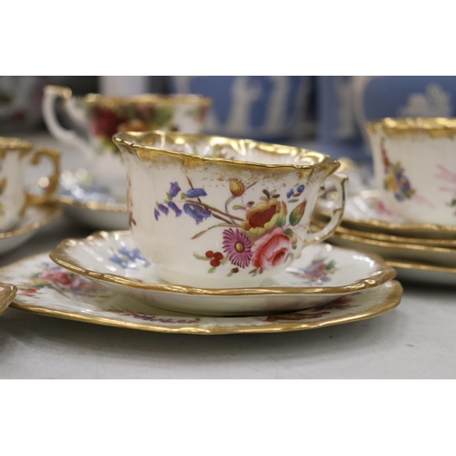 223 - A 15 PIECE PART TEASET HAMMERSLEY AND CO TOGETHER WITH AN OLD ROYAL ALBERT COUNTRY ROSES CAKE PLATES... 