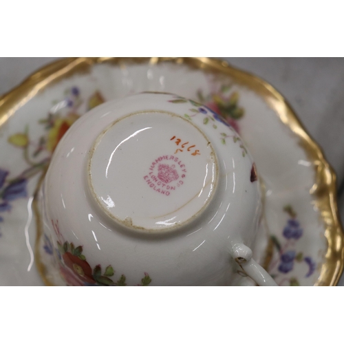 223 - A 15 PIECE PART TEASET HAMMERSLEY AND CO TOGETHER WITH AN OLD ROYAL ALBERT COUNTRY ROSES CAKE PLATES... 