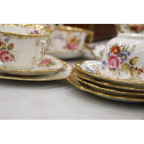 223 - A 15 PIECE PART TEASET HAMMERSLEY AND CO TOGETHER WITH AN OLD ROYAL ALBERT COUNTRY ROSES CAKE PLATES... 