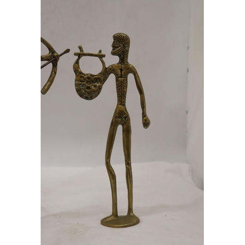 226 - THREE GREEK BRASS FIGURES