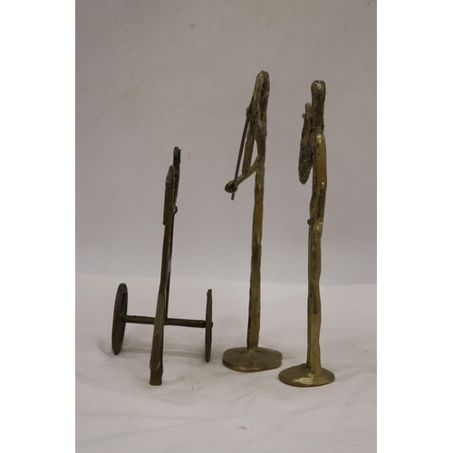 226 - THREE GREEK BRASS FIGURES