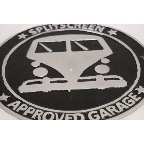 227 - AN ALUMINIUM SIGN SPLITSCREEN APPROVED GARAGE