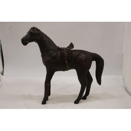 231 - A VINTAGE LEATHER HORSE A/F