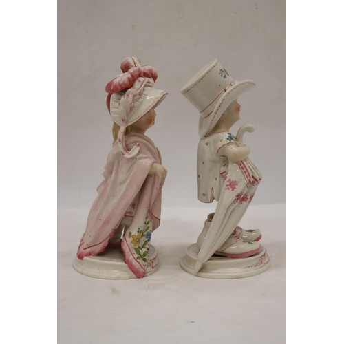 234 - A PAIR OF ANTIQUE ORIGINAL GERMAN CONTA AND BOHME PORCELAIN FIGURES, 'MAMA' AND 'PAPA', GOOD COLOURS... 