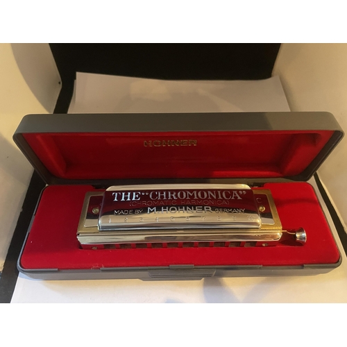 79 - A HOHNER CHROMONICA 260 HARMONICA WITH ORIGINAL CASE