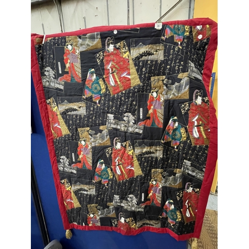 89 - A ORIGINAL SAMURAI WALL HANGING 110CM X 144CM