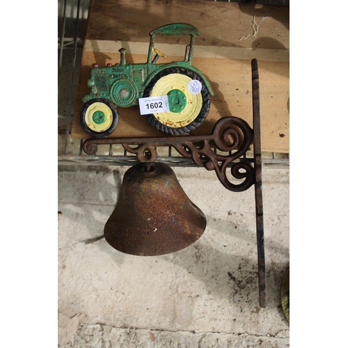 1602 - A CAST IRON JOHN DEERE TRACTOR BELL