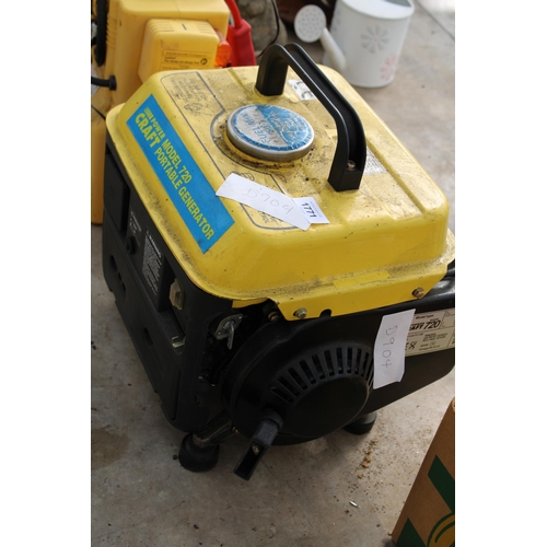 1771 - A POWER CRAFT MODEL 720 PORTABLE PETROL GENERATOR