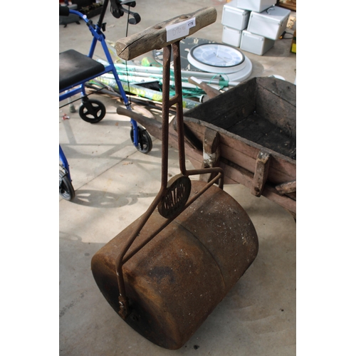 1776 - A WATAW VINTAGE CAST IRON GARDEN ROLLER