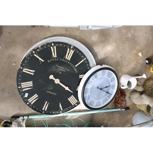 1784 - THREE VARIOUS LARGE WALL CLOCKS