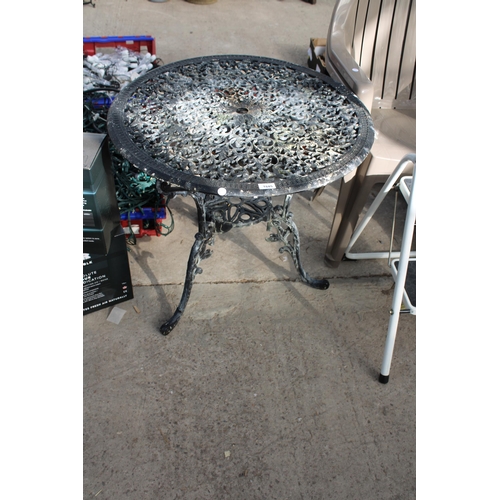 1845 - A ROUND CAST ALLOY BISTRO TABLE